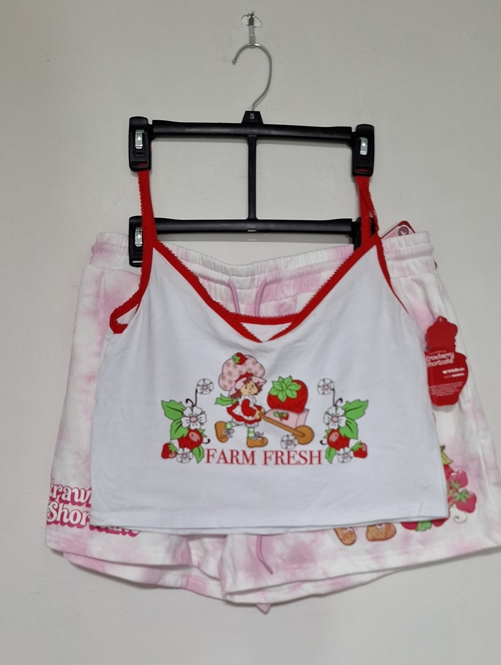 Strawberry Shortcake Pink and White Character Print Shorts